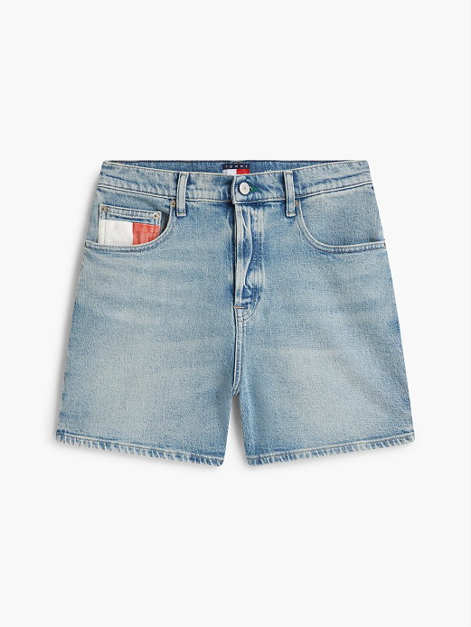 Mom-Shorts aus Denim mit Whisker-Effekt