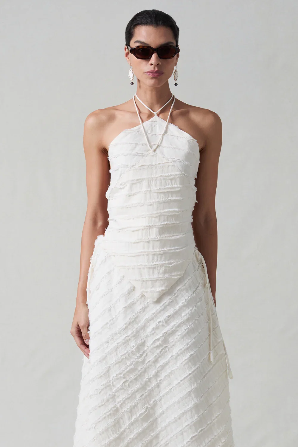 Image of Million Strip Napkin Halter Top Natural