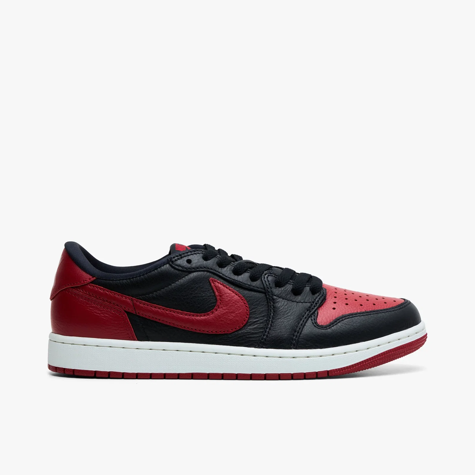 Image of Jordan 1 Retro Low OG Black / Black - Varsity Red