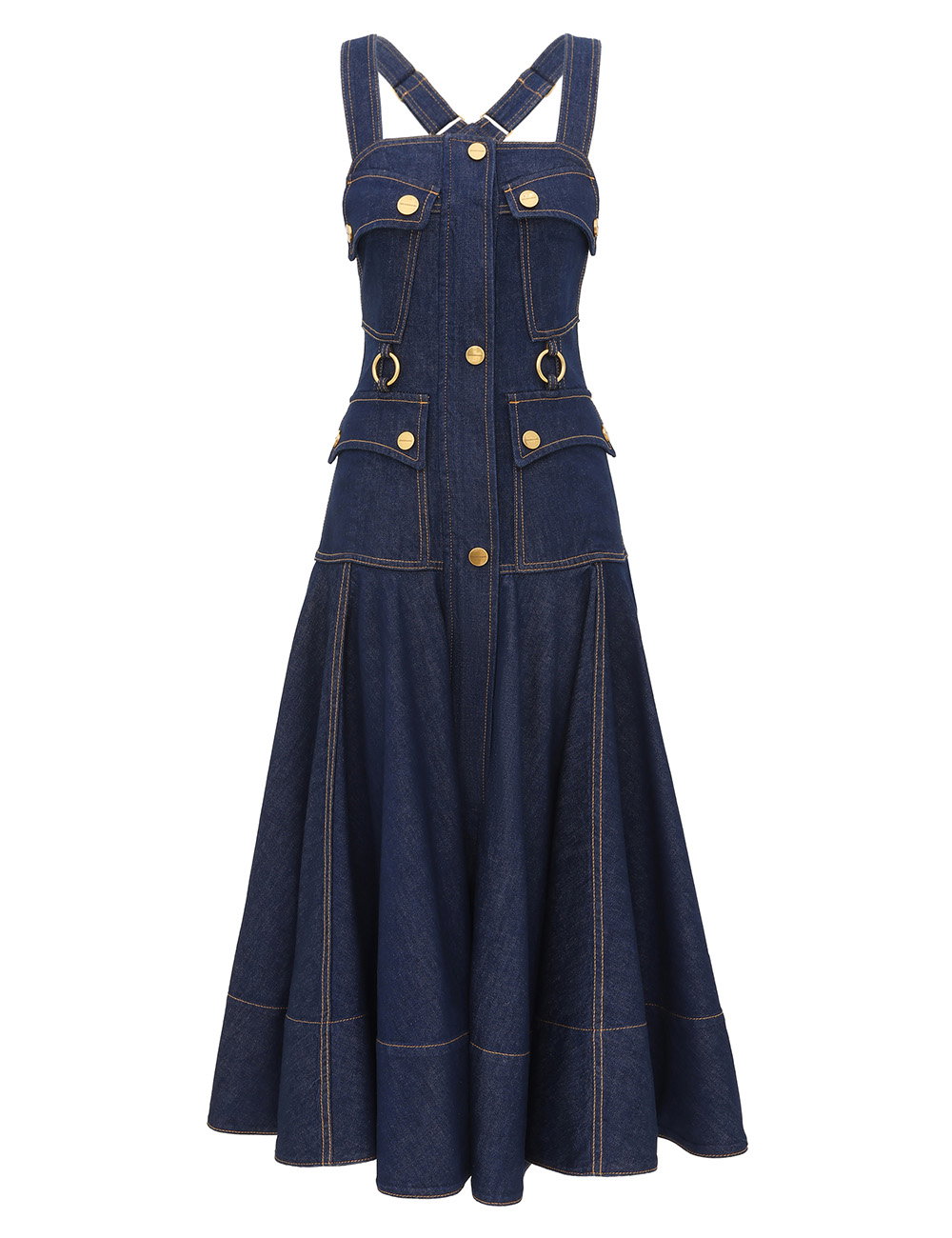 Luna Denim Utility Midi Dress