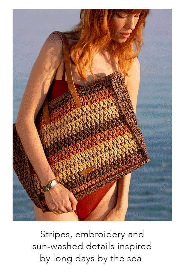 Stripes, embroidery and sun-washed details inspired by long days by the sea.