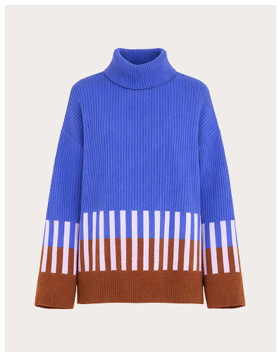 Cobalt Blue Intarsia Detail Jumper