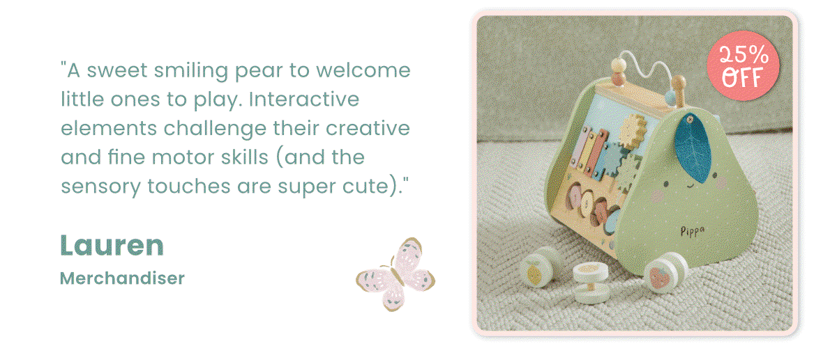 Personalised Pear Activity Toy FSC®