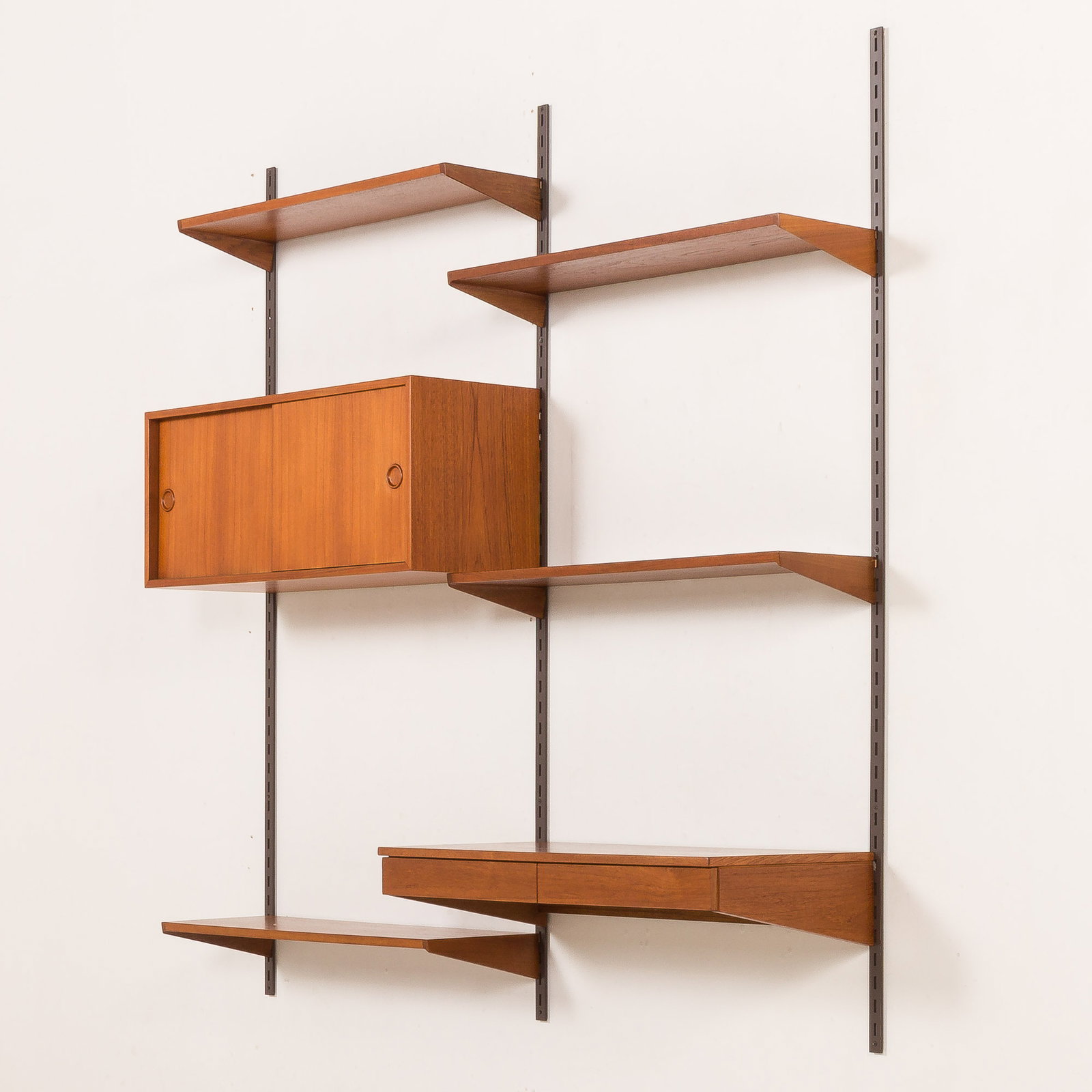 Kai Kristiansen Teak Wall Unit With A Desk, Fm Mobler 1960s