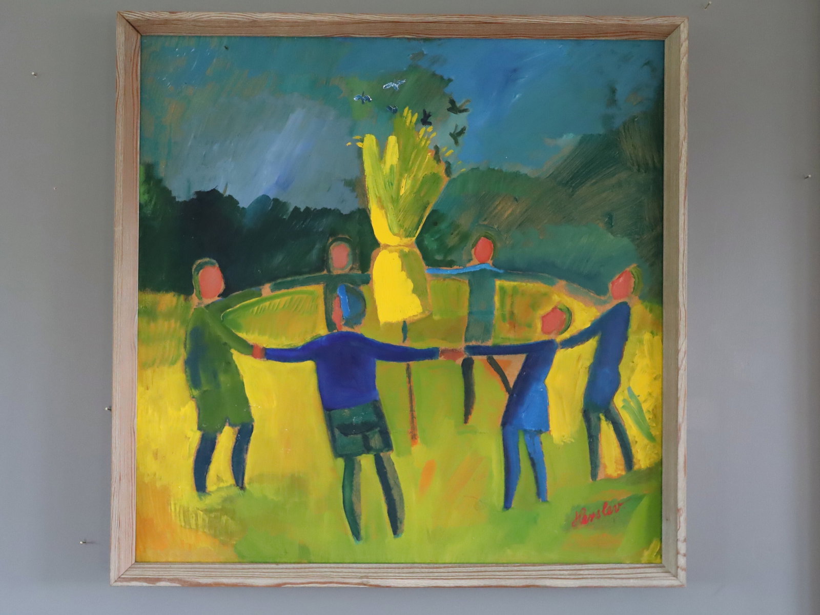 Circle Of Light Oil Painting, Mid 20th Century