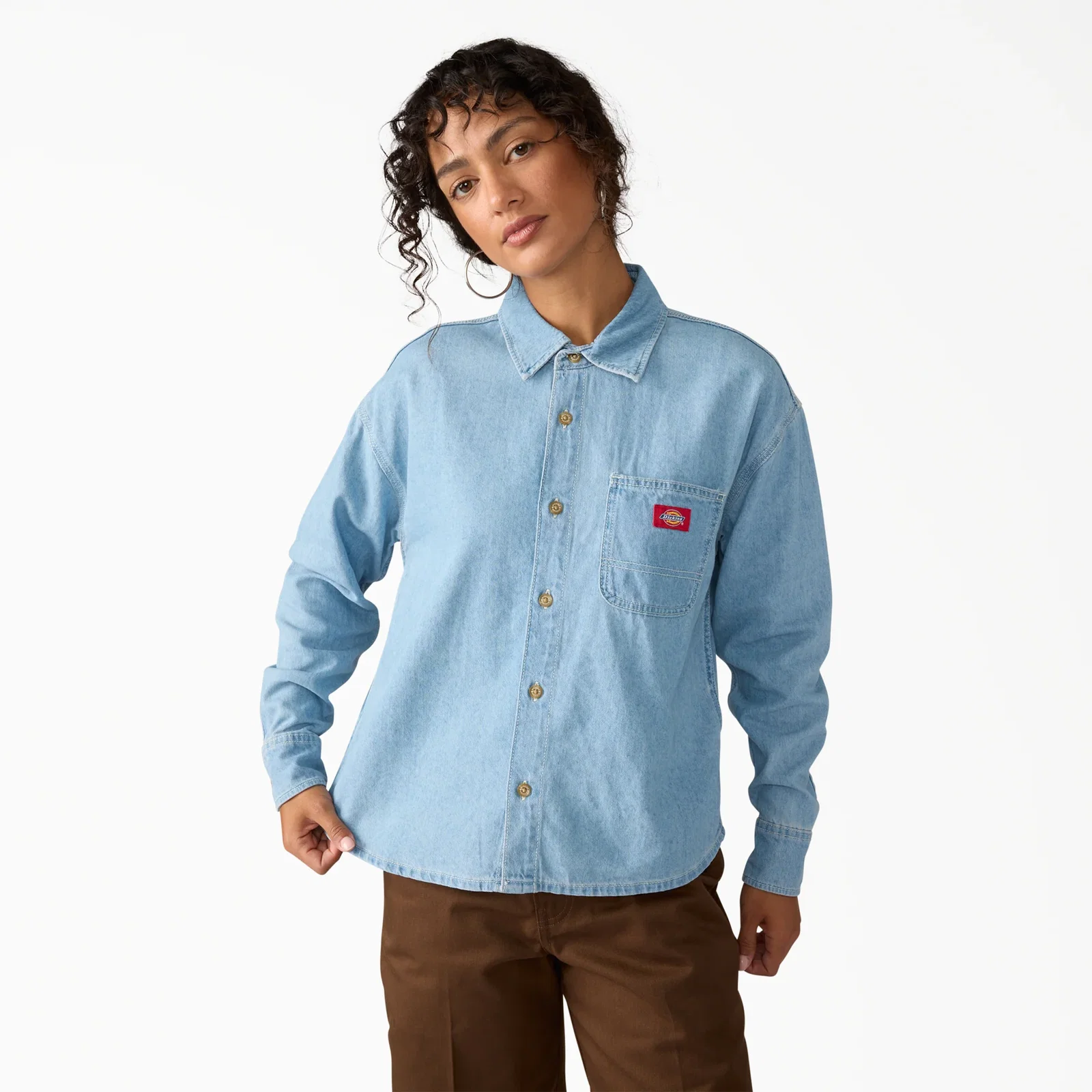 Image of Women's Lightweight Long Sleeve Denim Shirt