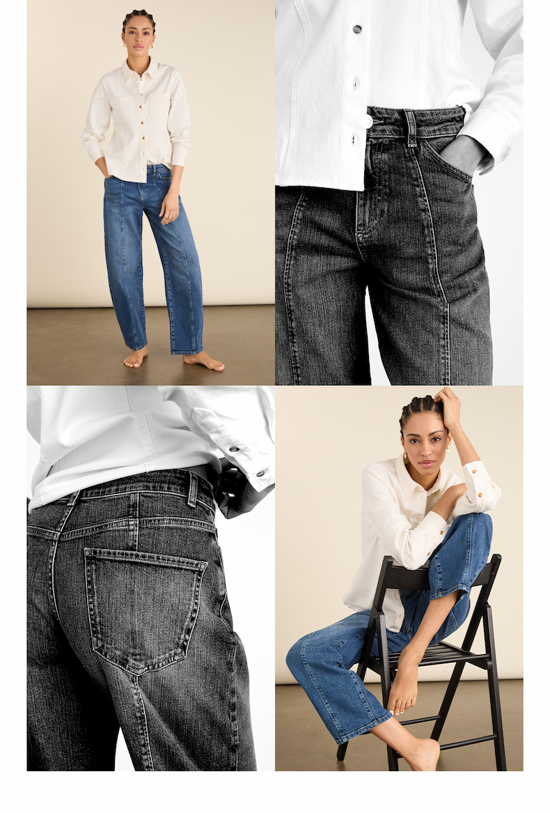 Wyatt Organic Cotton Stretch Denim Barrel Jeans