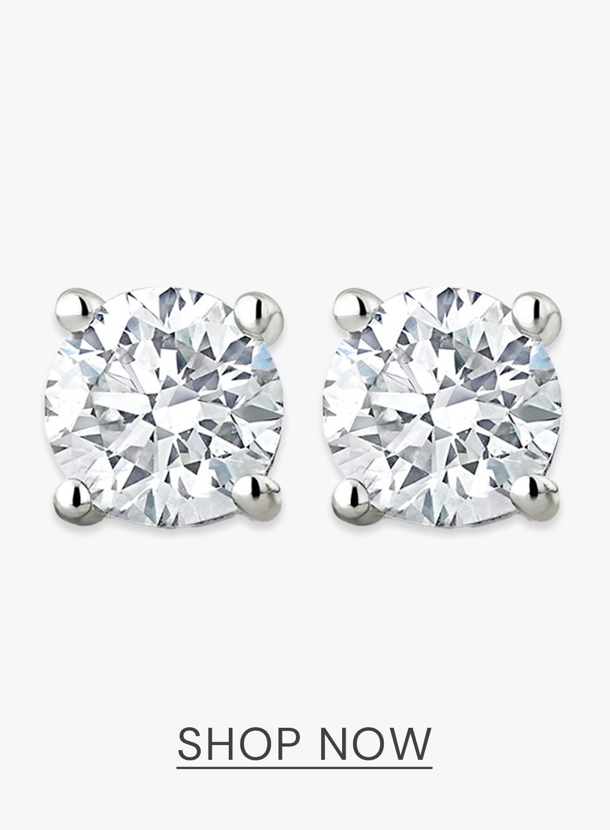 Lab Diamond Studs Earrings 1.00CT F/VS1 Quality Set in Platinum - 5.1mm