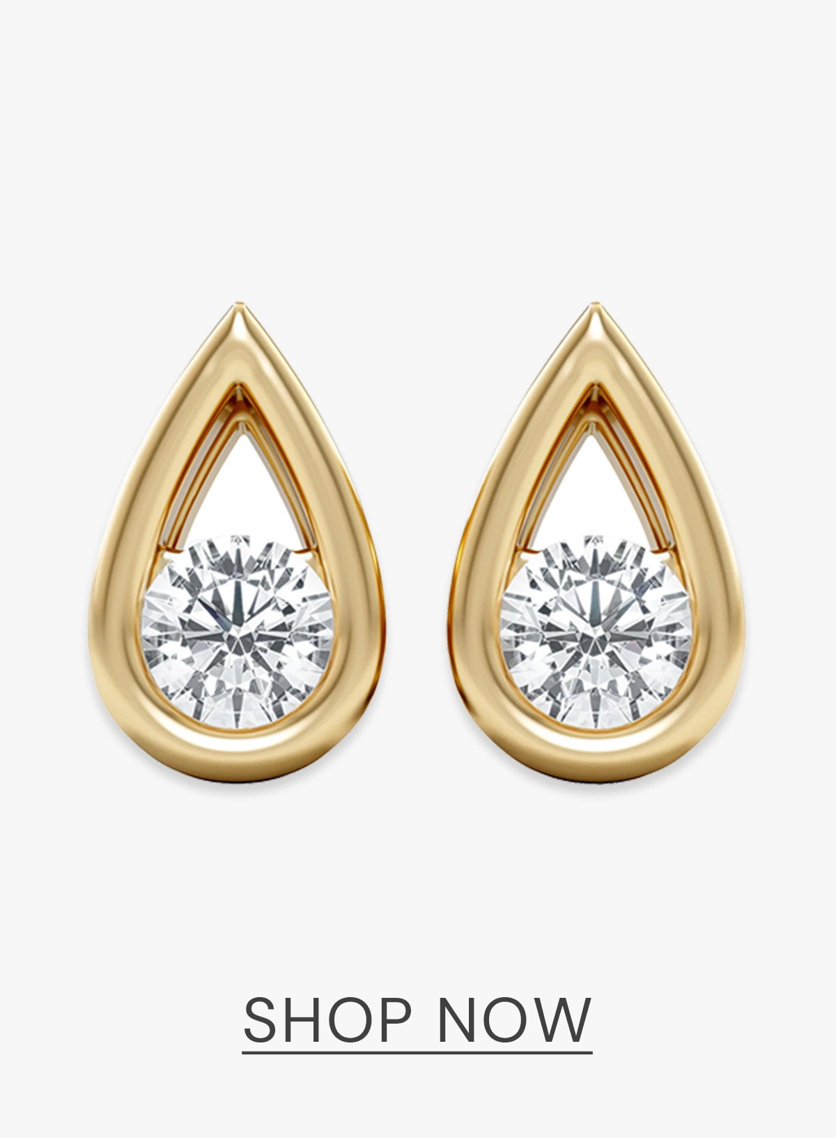 Teardrop Solitaire 0.21ct H/SI Round Cut Lab Grown Pendant Necklace in 18K Gold Vermeil