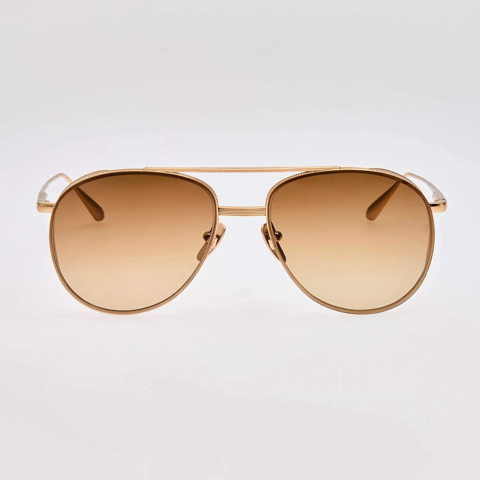 Image of Meret Sunglasses in Matt Champagne and Brown
