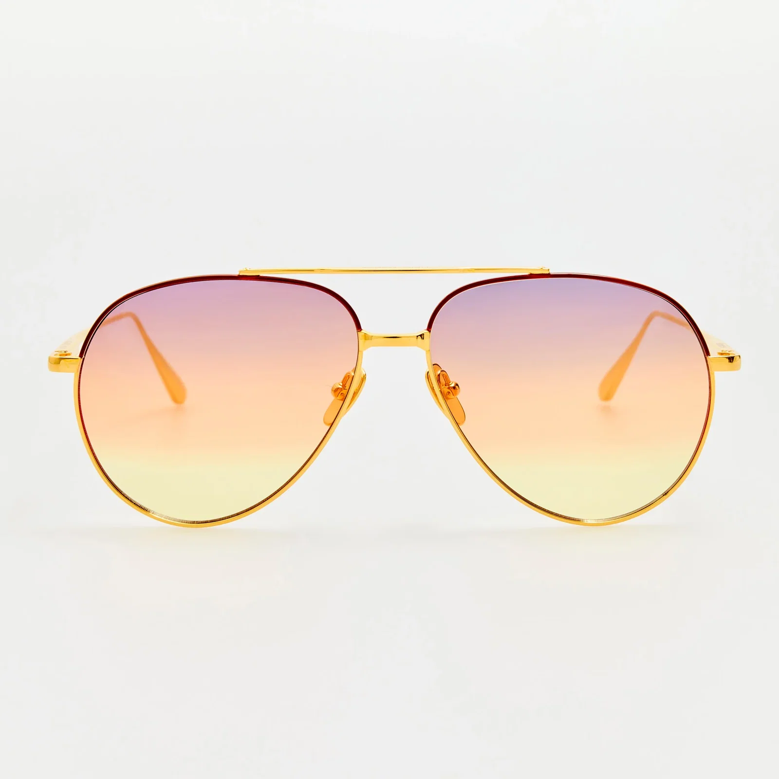 Image of Marcelo Sunglasses in 22K Gold and Sunset Gradient