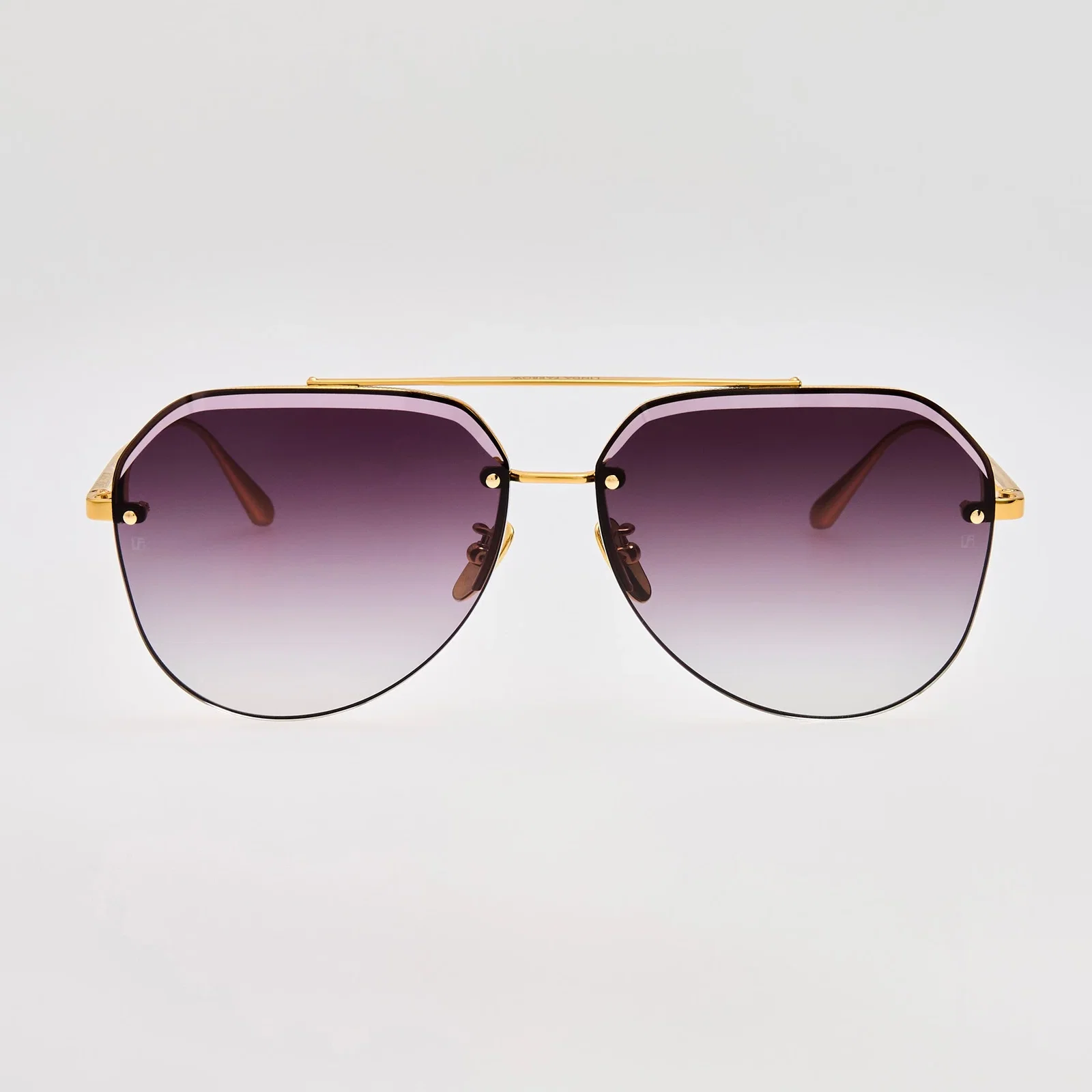 Image of Quynh Sunglasses in 22K Gold and Grey
