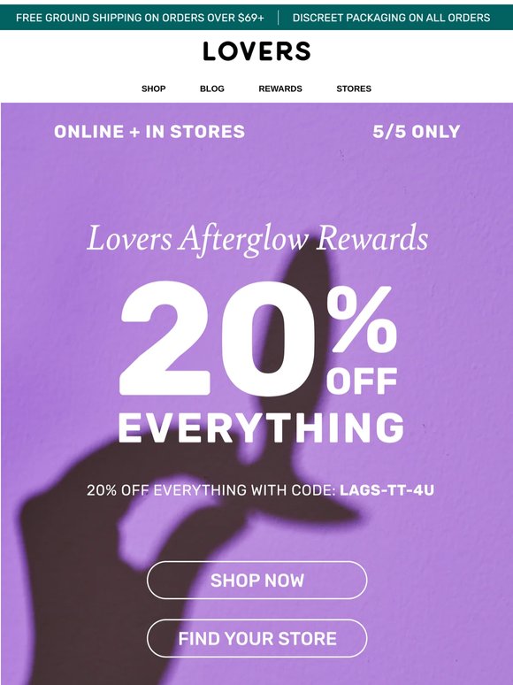 20% Off EVERYTHING Starts Now
