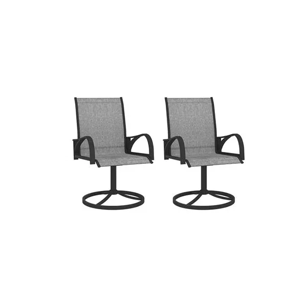 Garden Swivel Chairs 2 Pcs Textilene And Steel Grey