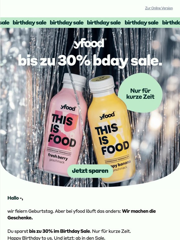 🥳 Birthday Sale – nur kurz: bis zu 30%