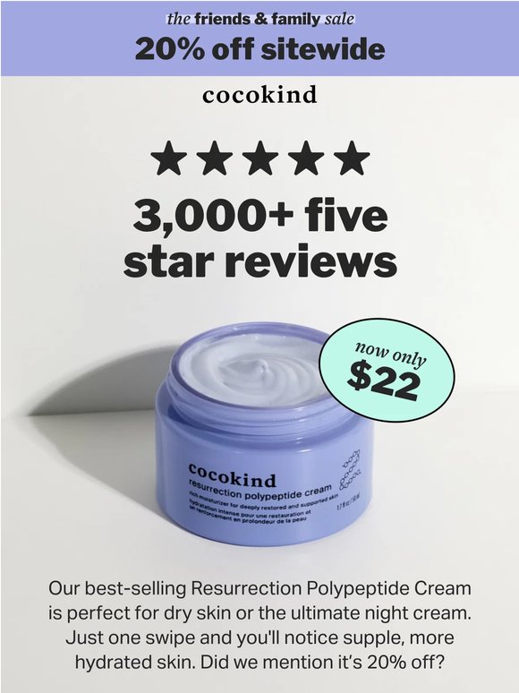 20% off our dry skin savior