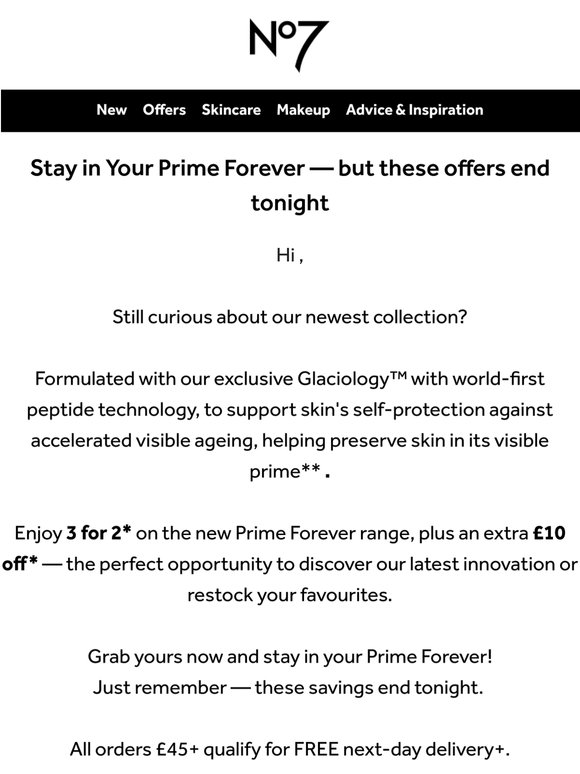 3 for 2 plus save £10 - Ends Tonight!