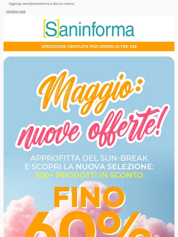Offerte di Maggio: Start Now! ⏱ Oltre 300 prodotti fino -60% + Extra 48 ore