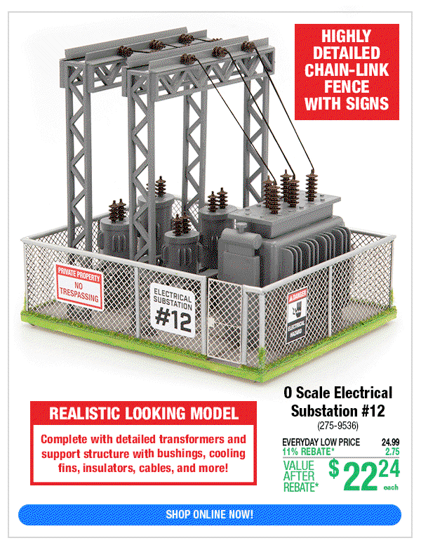O Scale Electrical Substation #12 (275-9536)