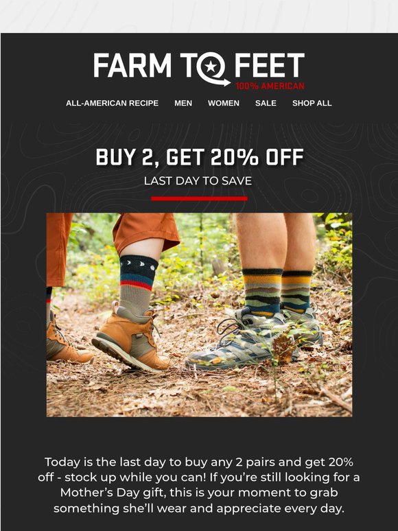 Last Day to Buy 2 and Get 20% Off