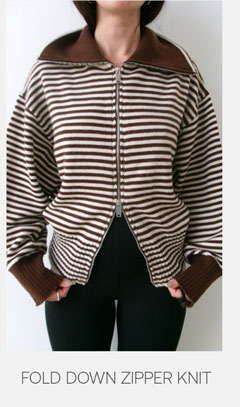 Fold Down Zipper Knit