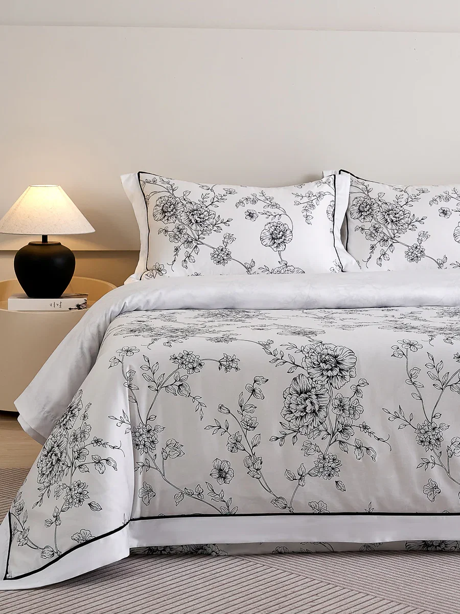 Peony Floral Premium Cotton Bedspread Set - Full/Queen