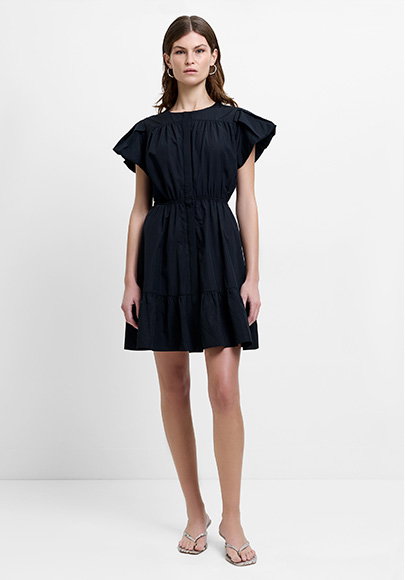 Era Poplin Flutter Sleeve Mini Dress