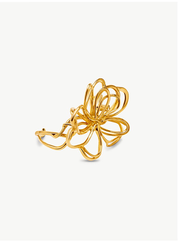 Threaded Flower Cuff Bracelet