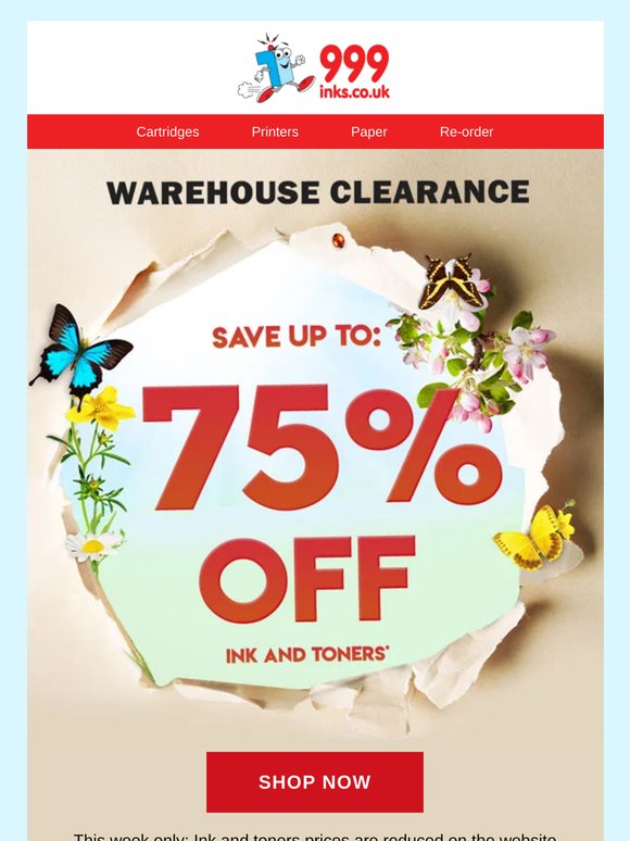 🦋 Warehouse Clearance - up to 75% Off
