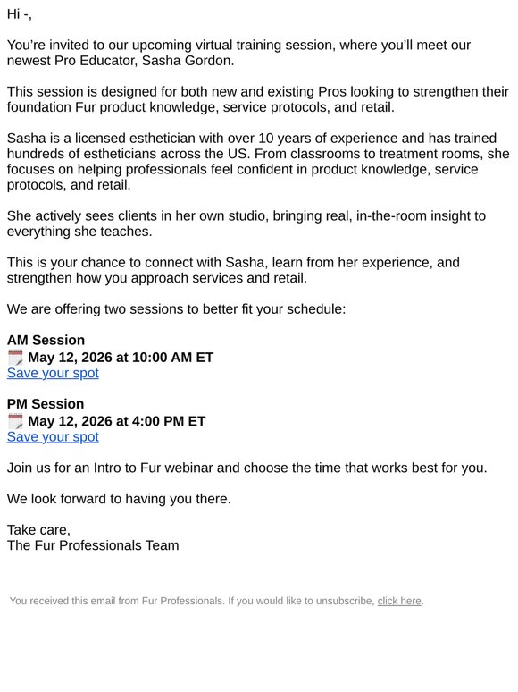 Join us: Meet your new Fur Pro Educator