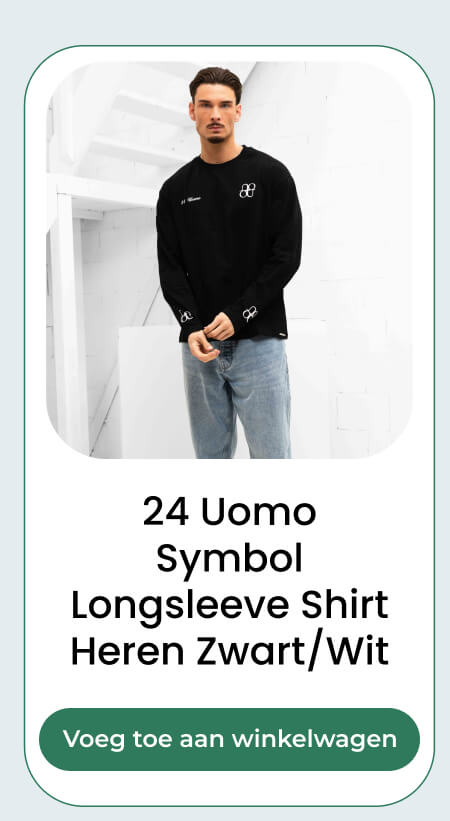 24 Uomo Symbol Longsleeve Shirt Heren Zwart/Wit