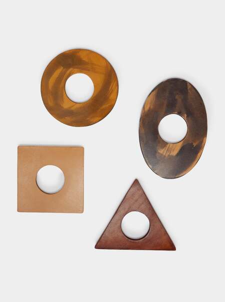 Hand-Stained Leather Napkin Rings (Set of 4)