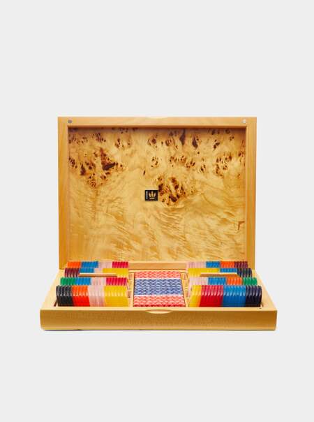 Burlwood Poker Set