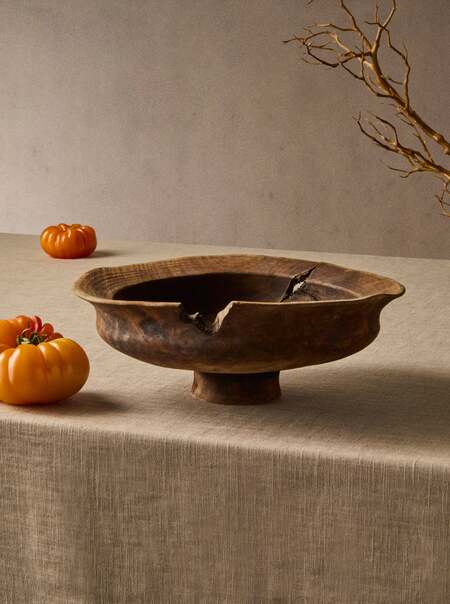 Hand-Turned Oil-Finish Iron-Mordant Dogwood Tray (17.5in/44.5cm)
