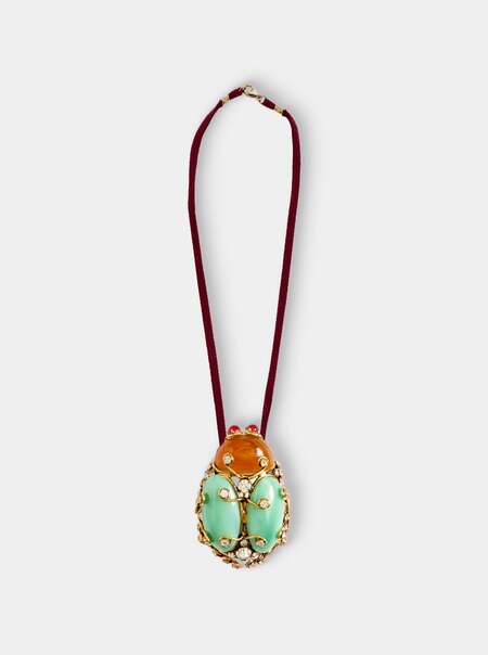 Women's Vintage 1990 Iradj Moini Yellow Gold and Crystal Brooch Pendant