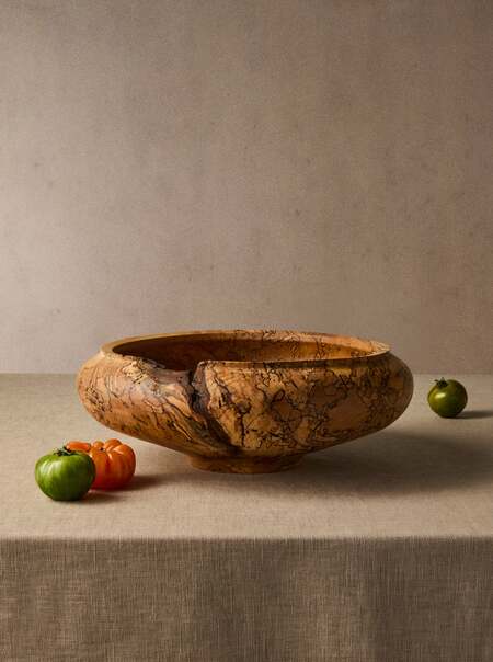Hand-Turned Oil-Finish Spalted Maple Bowl