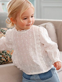 Blouse in Broderie Anglaise for Babies
