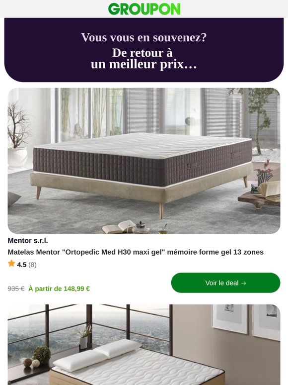Matelas Mentor "Ortopedic Med H30 maxi gel" mémoire forme gel 13 zones est maintenant moins cher! Découvrez-le.