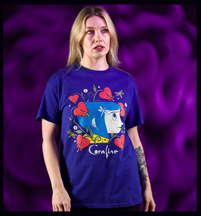 Coraline Flower Garden Cobalt Blue T-Shirt