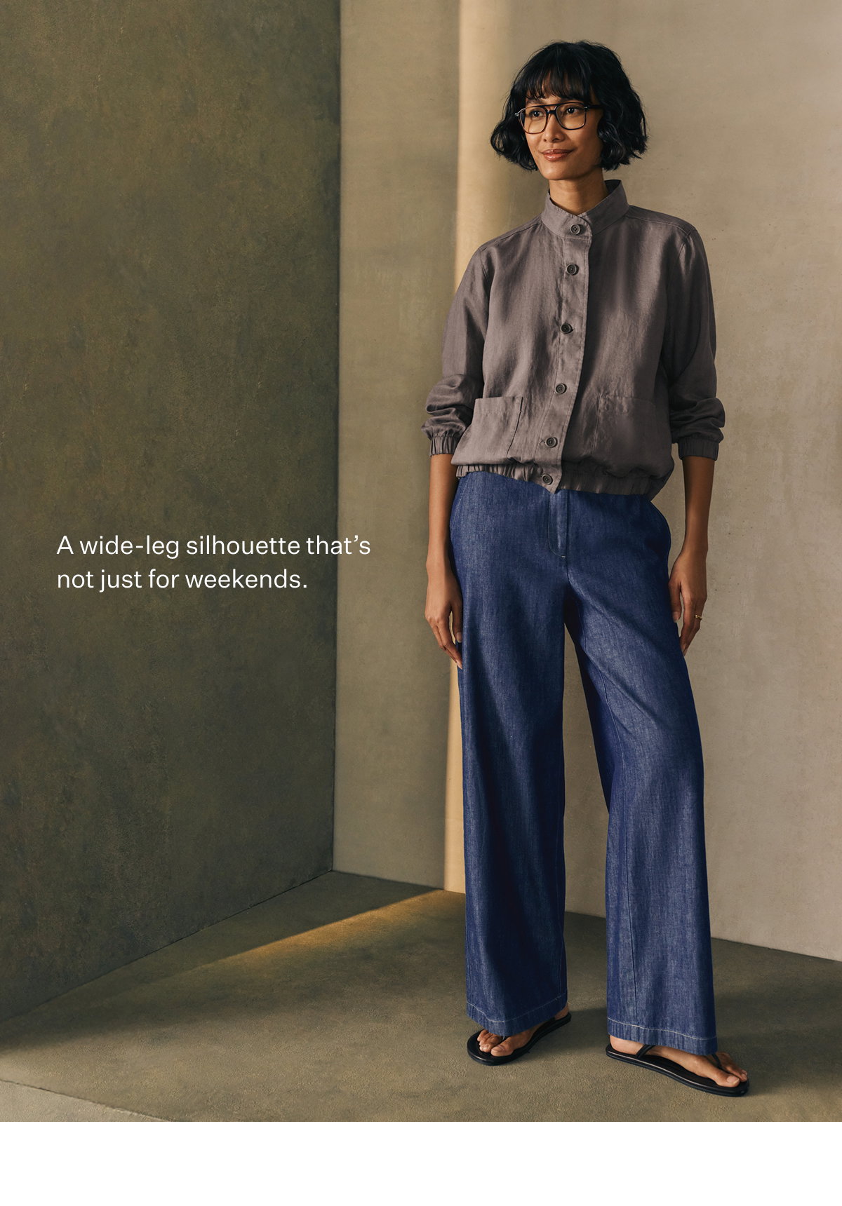 A wide-leg silhouette that's not just for weekends.