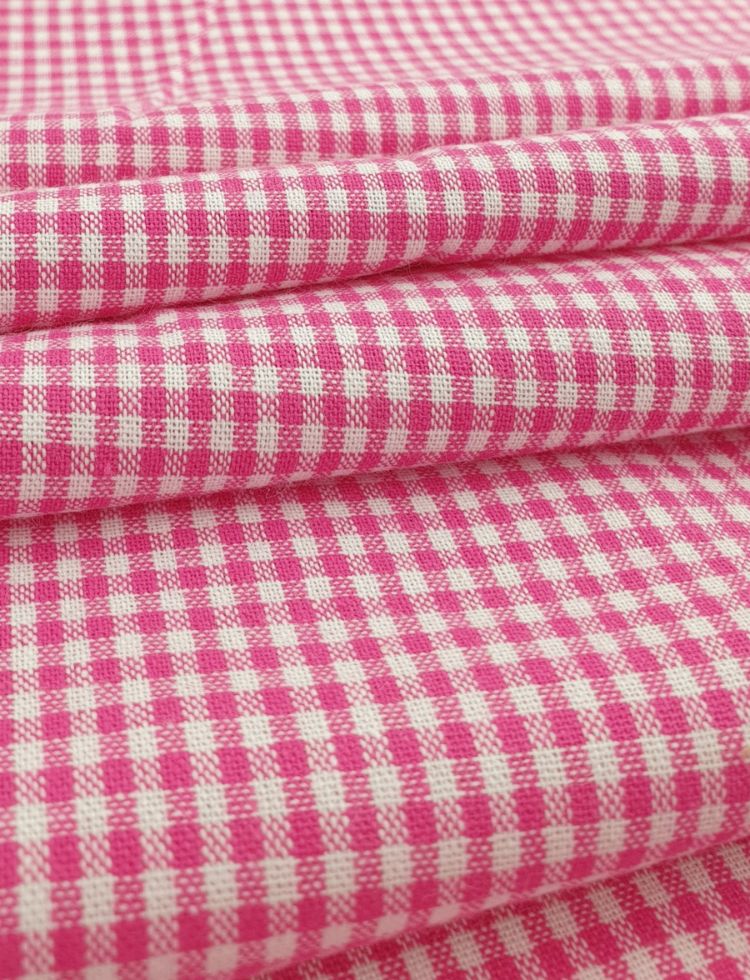 1/8 inch Check Cotton Gingham Fabric Fuchsia