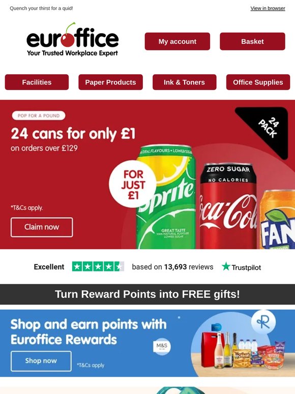 Pop for £1! Pick up a case of soft drinks for just a quid!