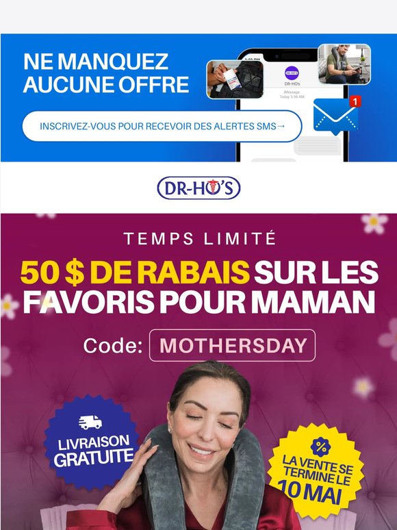 5 jours restants pour économiser 50 $ pour Maman
