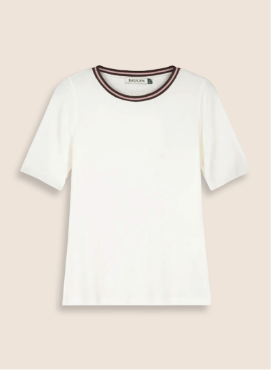 Sylvie Organic Cotton Rib Crew Neck Tee