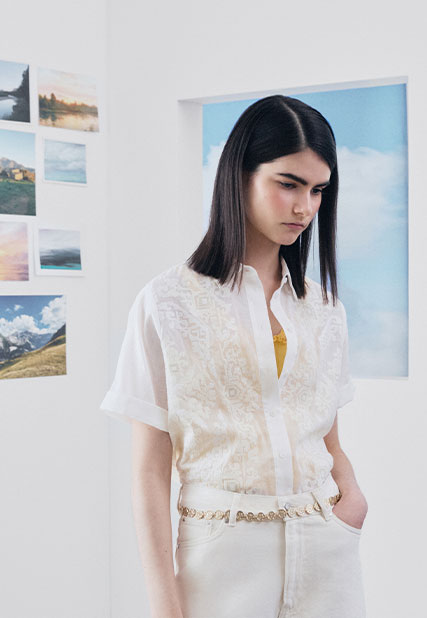 Chemise coton broderie