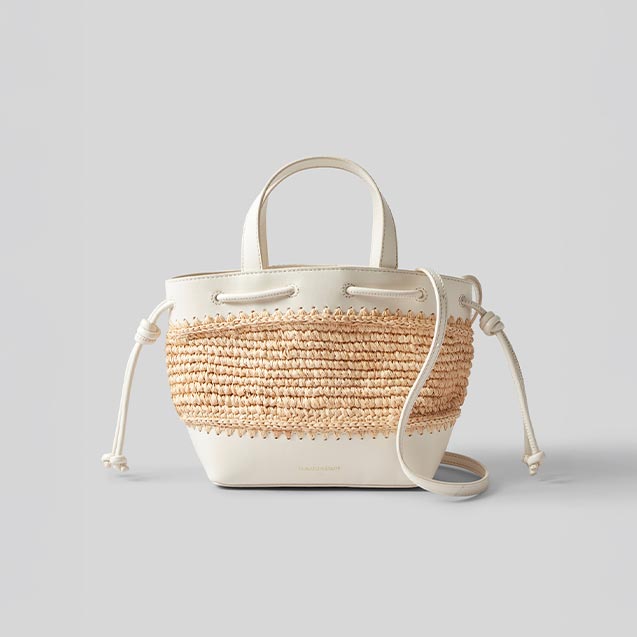 Panier mini Alban raphia cuir