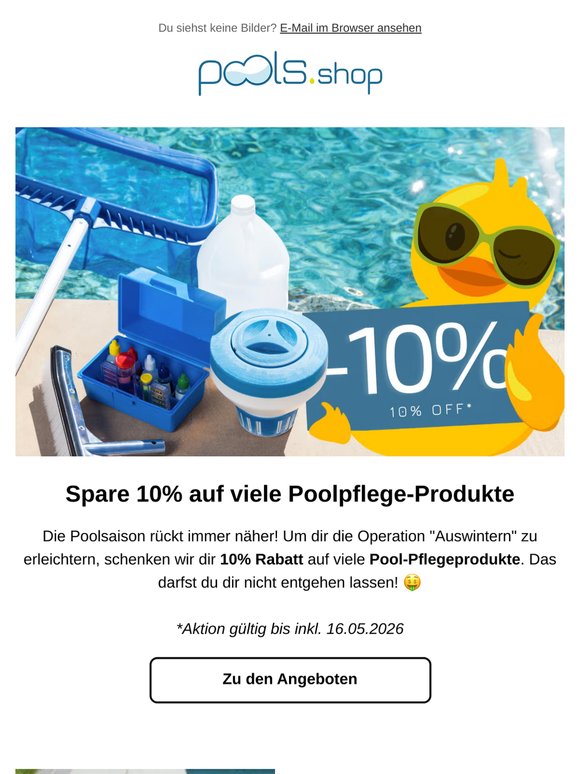 Jetzt 10% auf Poolpflege sparen! ☀️
