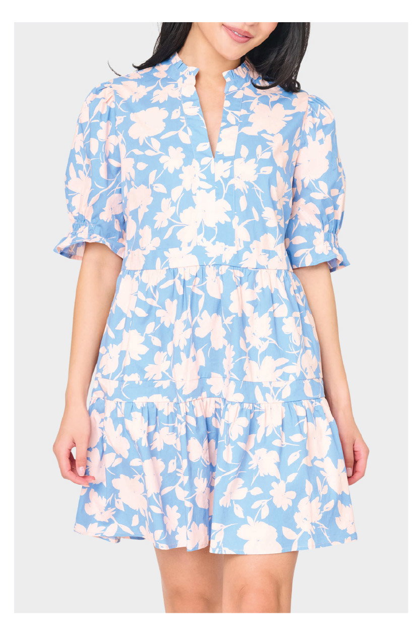 Puff Elbow Sleeve Decked Out Day Dres