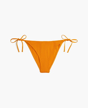 Crinkle Texture Side Tie Bikini Bottoms