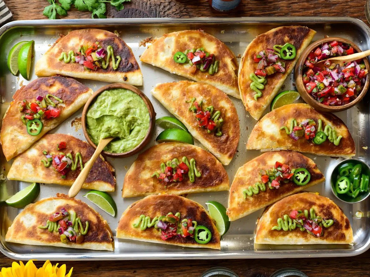 IMG: Cheesy Chorizo Quesadillas with Corn and Manchego